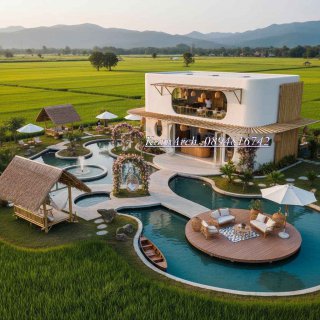 รับออกแบบรีสอร์ทกลางทุ่งนา