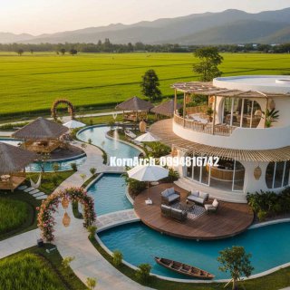 รับออกแบบรีสอร์ทกลางทุ่งนา