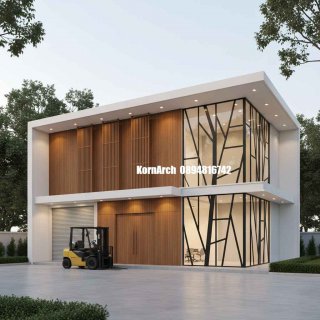 แบบโกดังสำนักงานโมเดิร์น