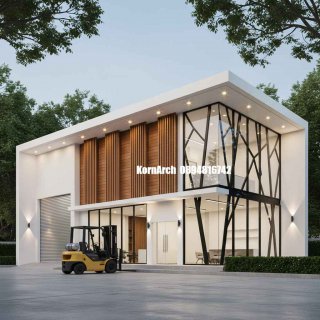 แบบโกดังสำนักงานโมเดิร์น