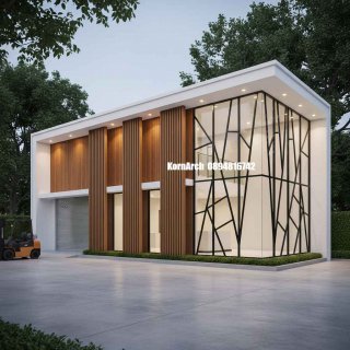 แบบโกดังสำนักงานโมเดิร์น