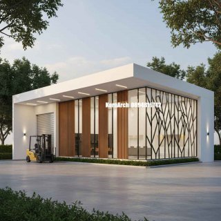 แบบโกดังสำนักงานโมเดิร์น