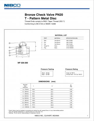 Check Valve Swing Type 326-300