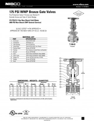 Gate Valve T-104-O