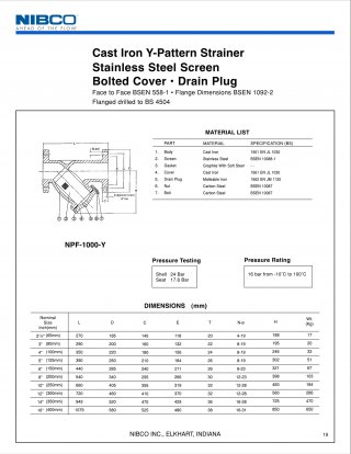 Strainer NPF-1000-Y