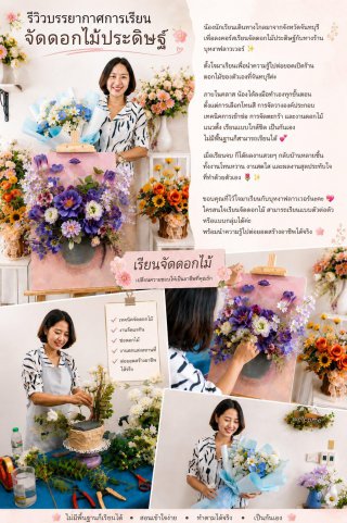 สอนจัดดอกไม้ตัวต่อตัว