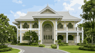 รับออกแบบบ้านสไตล์ไทยโคโลเนียล