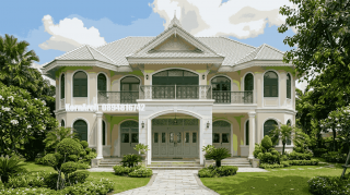 รับออกแบบบ้านสไตล์ไทยโคโลเนียล
