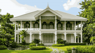 รับออกแบบบ้านสไตล์ไทยโคโลเนียล
