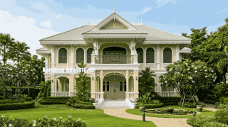 รับออกแบบบ้านสไตล์ไทยโคโลเนียล
