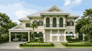 รับออกแบบเขียนแบบบ้านสไตล์ไทยโคโลเนียล