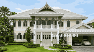 รับออกแบบเขียนแบบบ้านสไตล์ไทยโคโลเนียล