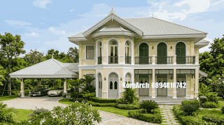 รับออกแบบเขียนแบบบ้านสไตล์ไทยโคโลเนียล