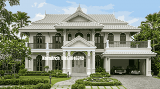 รับออกแบบบ้านสไตล์ไทยโคโลเนียล