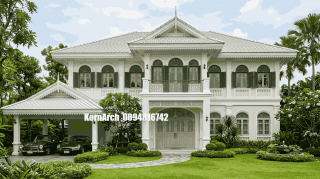 รับออกแบบบ้านสไตล์ไทยโคโลเนียล