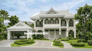 รับออกแบบบ้านสไตล์ไทยโคโลเนียล