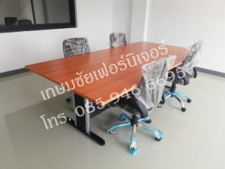 โต๊ะประชุมทรงสี่เหลี่ยม ขาเหล็ก ชุบโครเมี่ยม ตัวที