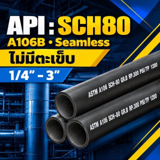 ท่อเหล็ก API SCH 80 1/4นิ้ว - 3นิ้ว ไม่มีตะเข็บ