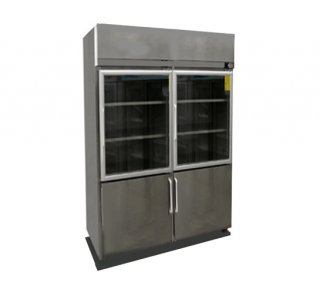 stainless steel stand. The freezing and refrigeration piping systems 4-door.